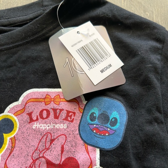 Disney 100 Adult Unisex Graphic Short Sleeve Crewneck Tee T-Shirt Black NEW NWT - Picture 3 of 4